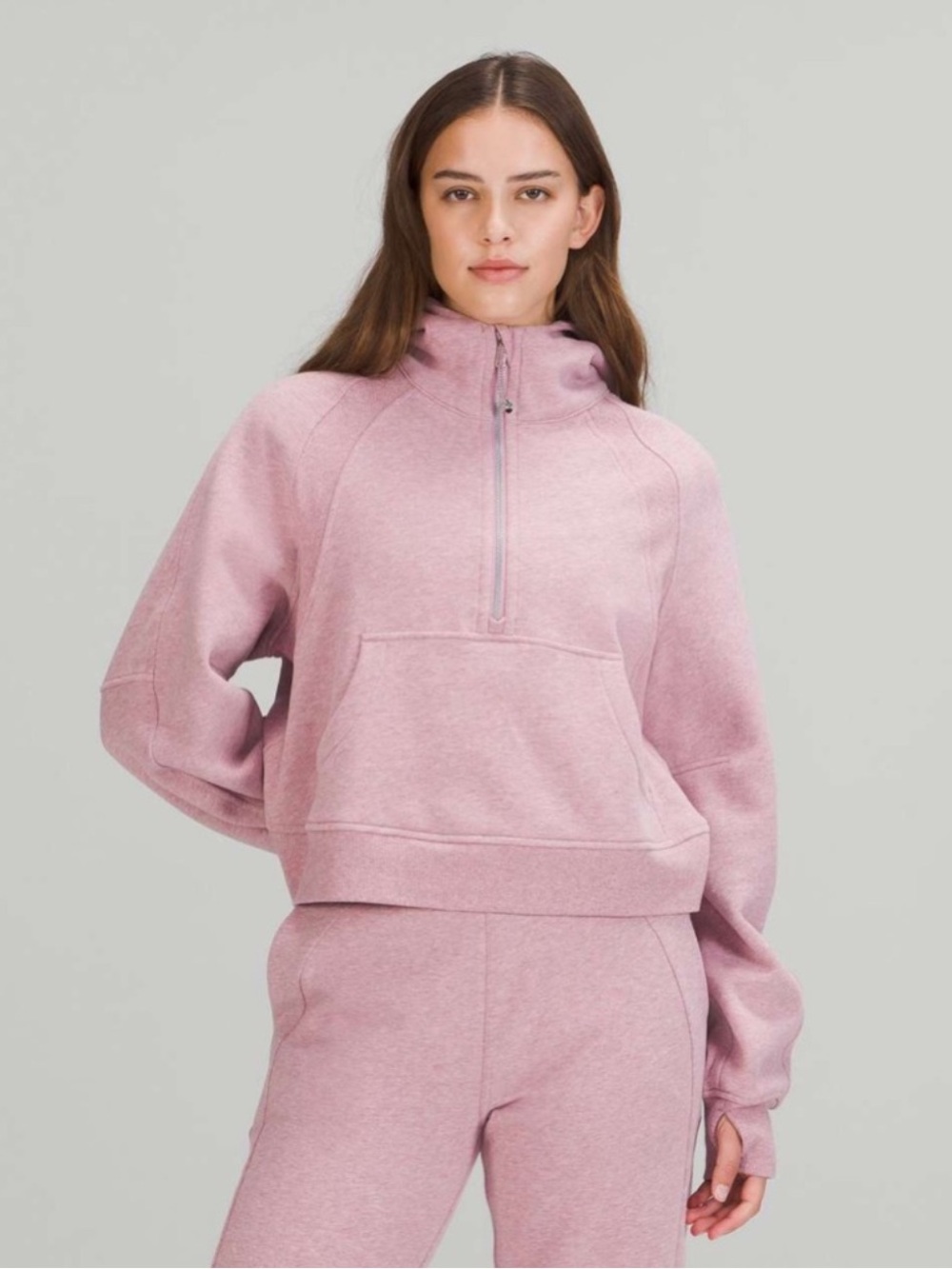 lululemon athletica Scuba Oversized Half-Zip Hoodie in Heathered Pink Taupe